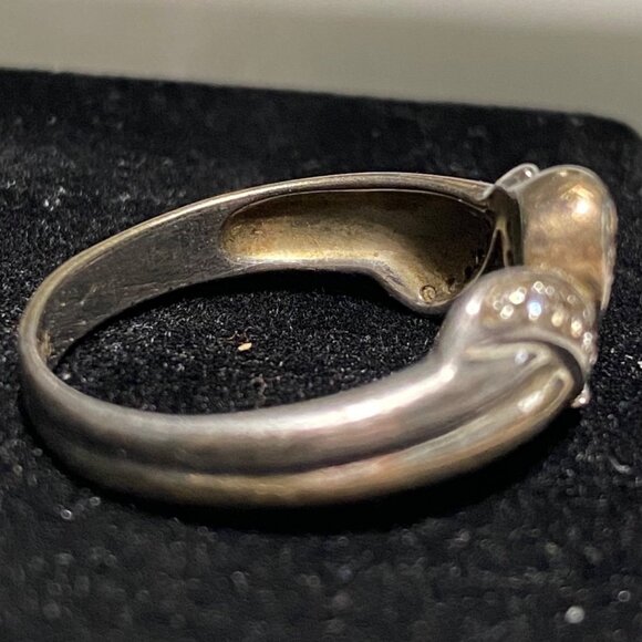 Ring CZ Cubic Zirconia Size 8 Hope Faceted Vintage Jewelry Sterling Silver Stamp - Picture 8 of 11